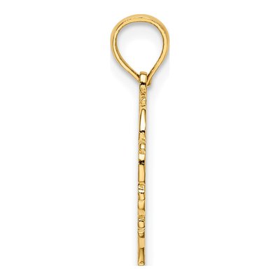 14K Yellow Gold Heart Script Letter W Charm – view 3