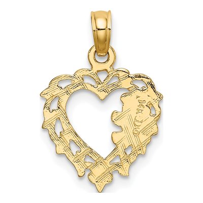 14K Yellow Gold Teddy Bear Heart Charm – view 5