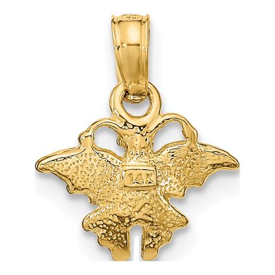 14K Yellow Gold Mini Textured Butterfly Charm – view 5