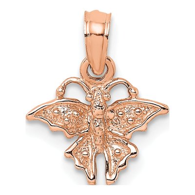 14K Rose Gold Mini Butterfly Pendant