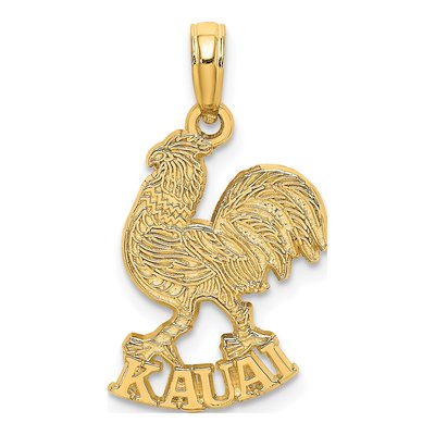 14K Yellow Gold Rooster Pendant