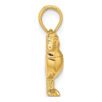 14K Yellow Gold Puffin Bird Pendant – view 3