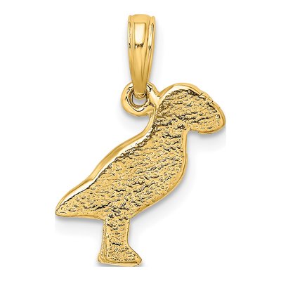 14K Yellow Gold Puffin Bird Pendant – view 5