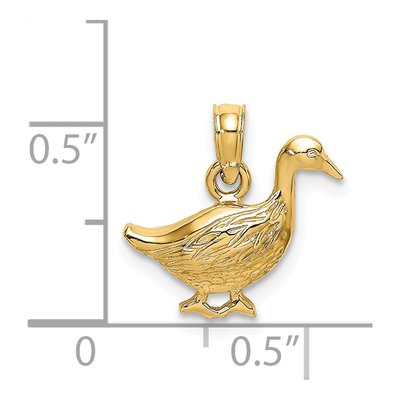 14K Yellow Gold Goose Pendant – view 4