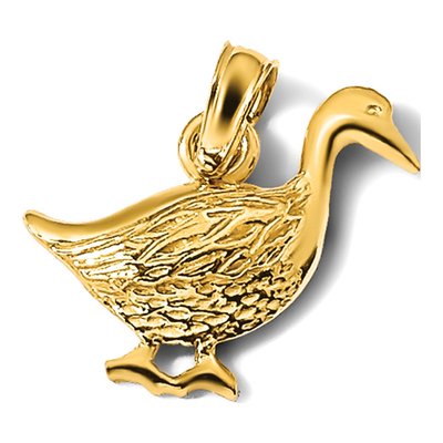 14K Yellow Gold Goose Pendant – view 6
