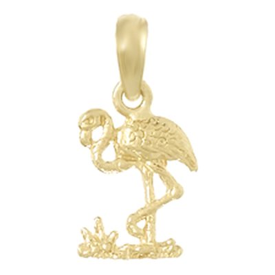 14K Yellow Gold Mini Flamingo Pendant – view 3