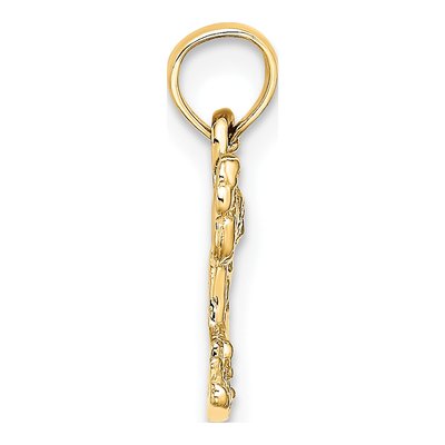 14K Yellow Gold Mini Flamingo Pendant – view 4