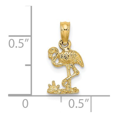 14K Yellow Gold Mini Flamingo Pendant – view 6