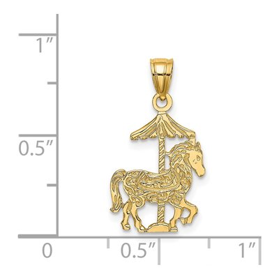14K Yellow Gold Carousel Horse Pendant – view 4