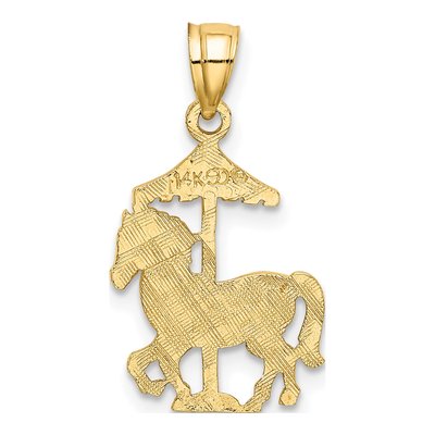 14K Yellow Gold Carousel Horse Pendant – view 5