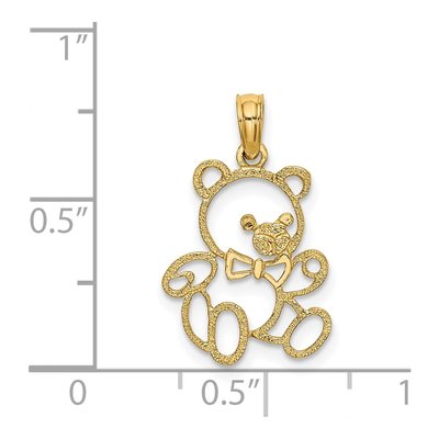 14K Yellow Gold Teddy Bear Pendant – view 4