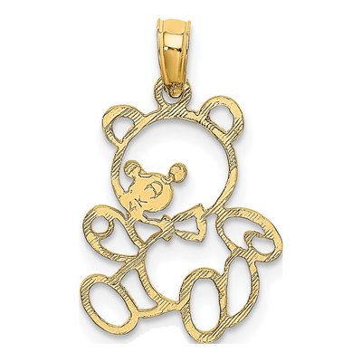 14K Yellow Gold Teddy Bear Pendant – view 5