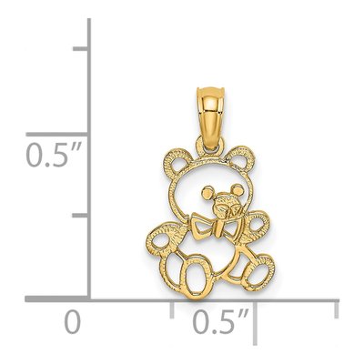 14K Yellow Gold Teddy Bear Pendant – view 4