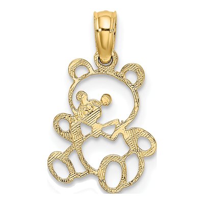 14K Yellow Gold Teddy Bear Pendant – view 5