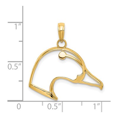 14K Yellow Gold Cut-Out Duck Head Charm – view 4