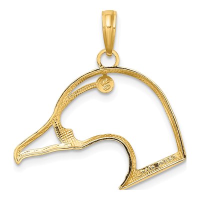 14K Yellow Gold Cut-Out Duck Head Charm – view 5