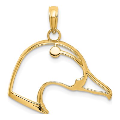14K Yellow Gold Cut-Out Duck Head Charm