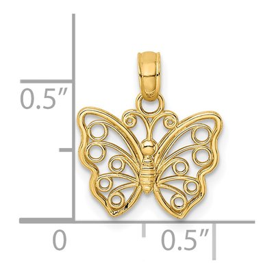 14K Yellow Gold Cut-Out Butterfly Charm – view 4