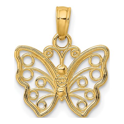 14K Yellow Gold Cut-Out Butterfly Charm – view 5