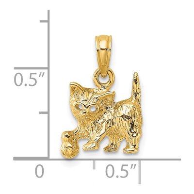 14K Yellow Gold Cat Pendant – view 4