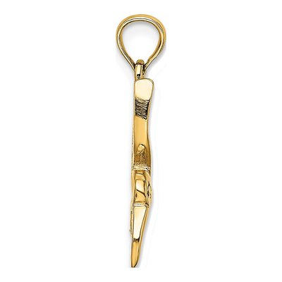 14K Yellow Gold Textured Hummingbird Charm – view 3