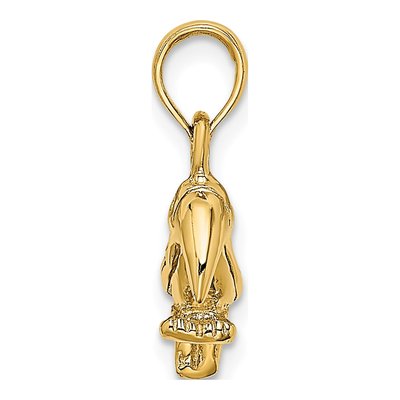 14K Yellow Gold 3D Toucan Bird Charm – view 3