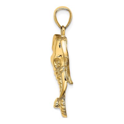 14K Yellow Gold 2-D Elephant Head Charm – view 3