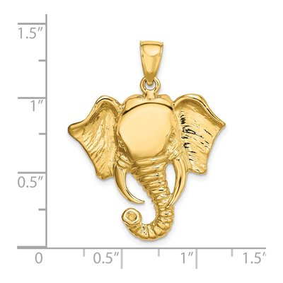 14K Yellow Gold 2-D Elephant Head Charm – view 4