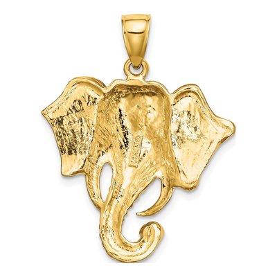 14K Yellow Gold 2-D Elephant Head Charm – view 5