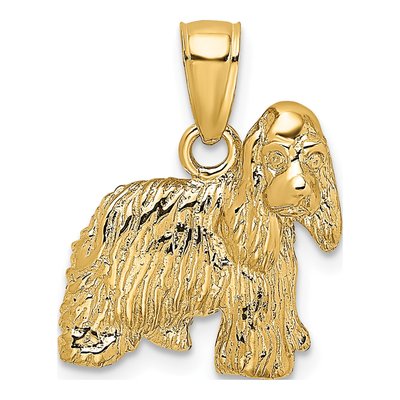 14K Yellow Gold Cocker Spaniel Dog Charm