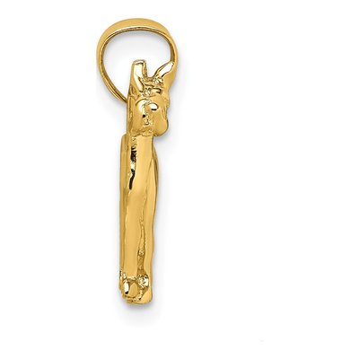 14K Yellow Gold Great Dane Dog Pendant – view 3