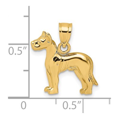 14K Yellow Gold Great Dane Dog Pendant – view 4