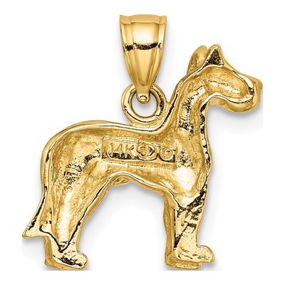 14K Yellow Gold Great Dane Dog Pendant – view 5