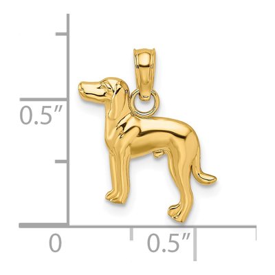 14K Yellow Gold Greyhound Dog Pendant – view 4
