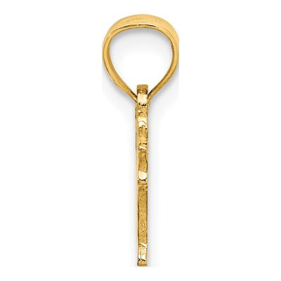 14K Yellow Gold Textured Cow Pendant – view 3
