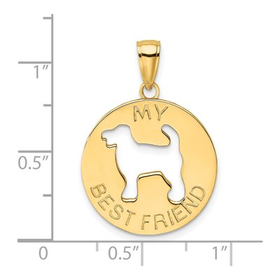 14K Yellow Gold My Best Friend Dog Pendant – view 4