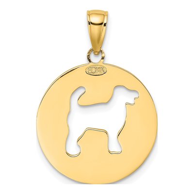 14K Yellow Gold My Best Friend Dog Pendant – view 5