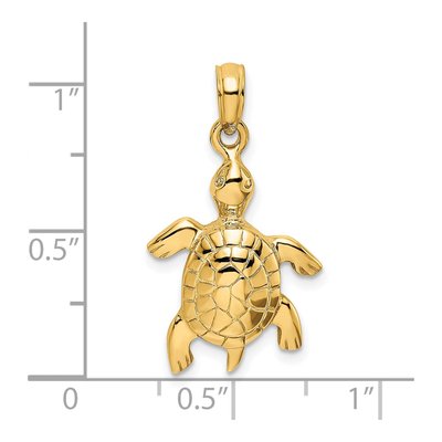 14K Yellow Gold Turtle Charm – view 4