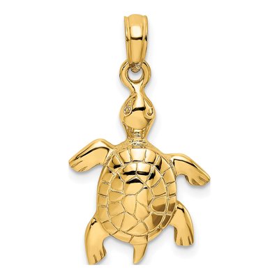 14K Yellow Gold Turtle Charm