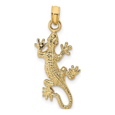 14K Yellow Gold Lizard Pendant