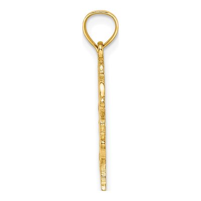 14K Yellow Gold Textured Heart Horse Charm – view 3