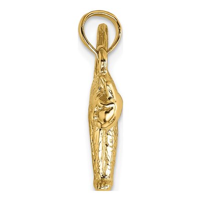 14K Yellow Gold 3D Cat Pendant – view 3