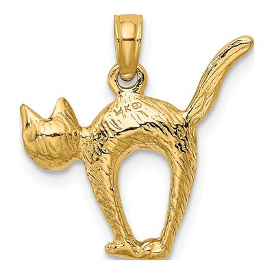 14K Yellow Gold 3D Cat Pendant – view 5