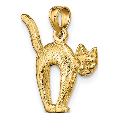 14K Yellow Gold 3D Cat Pendant – view 6