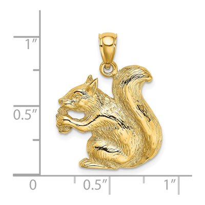 14K Yellow Gold Textured Squirrel Charm – view 4
