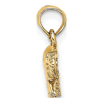 14K Yellow Gold Small Elephant Pendant – view 3