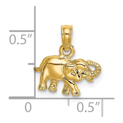14K Yellow Gold Small Elephant Pendant – view 4