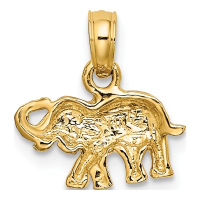 14K Yellow Gold Small Elephant Pendant – view 5