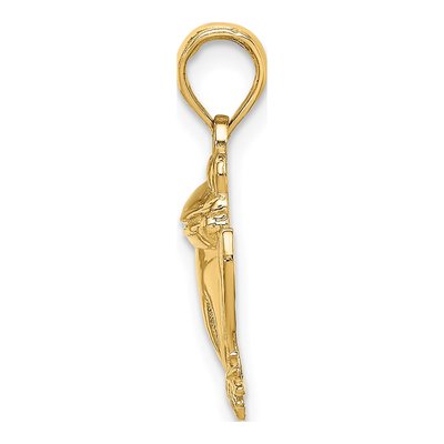 14K Yellow Gold Textured Sitting Frog Charm – view 3