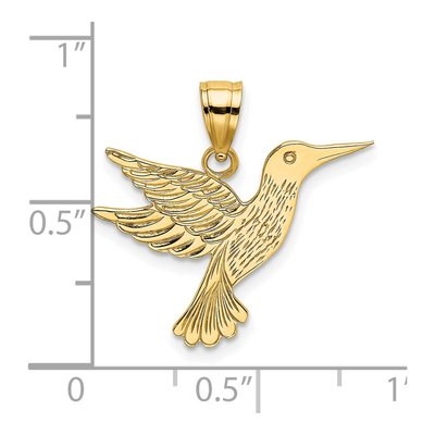 14K Yellow Gold Hummingbird Pendant – view 4